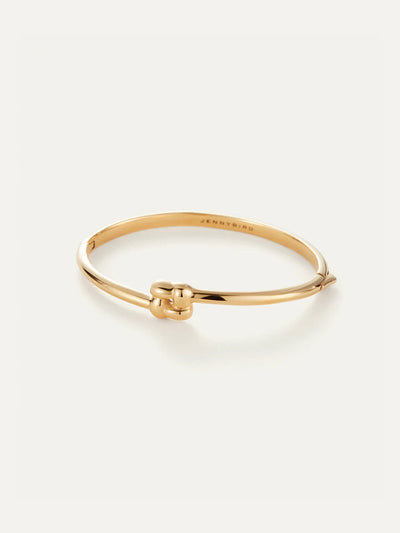 Slim Woven Square Bangle In High Polish Gold