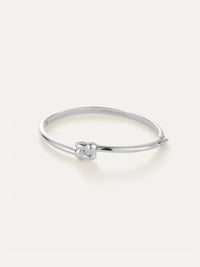Slim Woven Square Bangle in Platinum by JENNY BIRD-Platinum-AMY Atelier