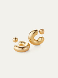 JENNY BIRD Tome Hoops Large In High Polish Gold in HIGH POLISH GOLD – Image 1