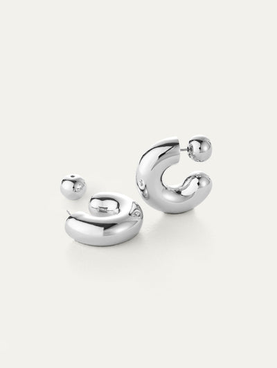 Tome Hoops Large In High Polish Silver