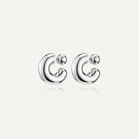 JENNY BIRD Tome Hoops Large In High Polish Silver in HIGH POLISH SILVER – Image 4