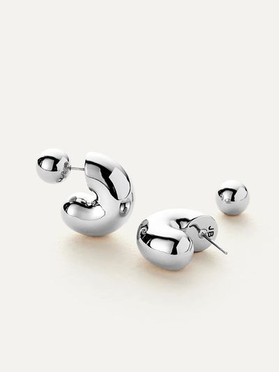 Tome Hoops Medium in High Polish Silver