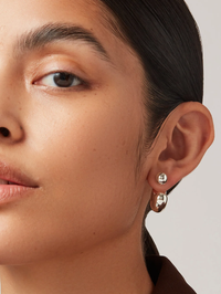 Tome Hoops Medium in High Polish Silver by JENNY BIRD - View 5