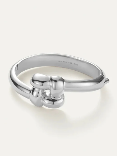 Woven Square Bangle in Platinum
