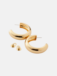 Large Gia Hoops in High Polish Gold