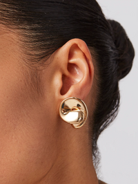 Rio Gold Button Earrings