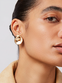 Rio Gold Button Earrings