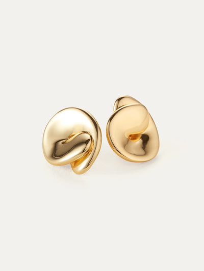 Rio Gold Button Earrings