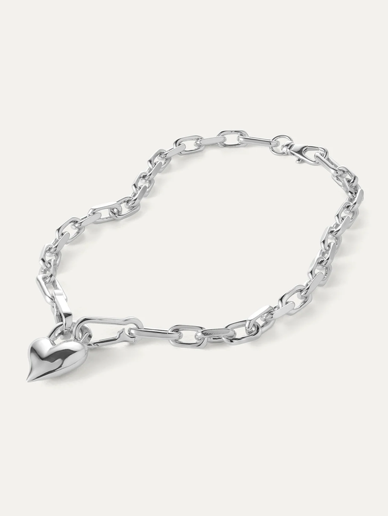 Padlock Heart Silver Pendant Necklace