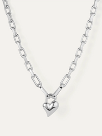 Padlock Heart Silver Pendant Necklace