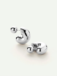 Tome Hoops Medium in High Polish Silver