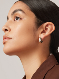 Tome Hoops Medium in High Polish Silver