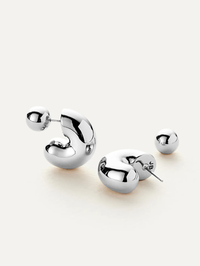 Tome Hoops Medium in High Polish Silver