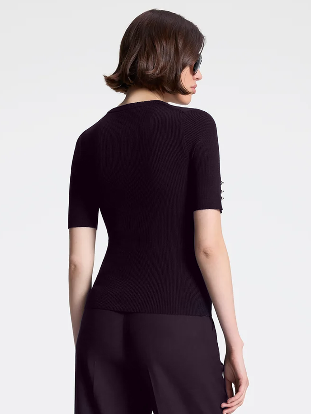 Josie Knit Merino Top in Deep Plum