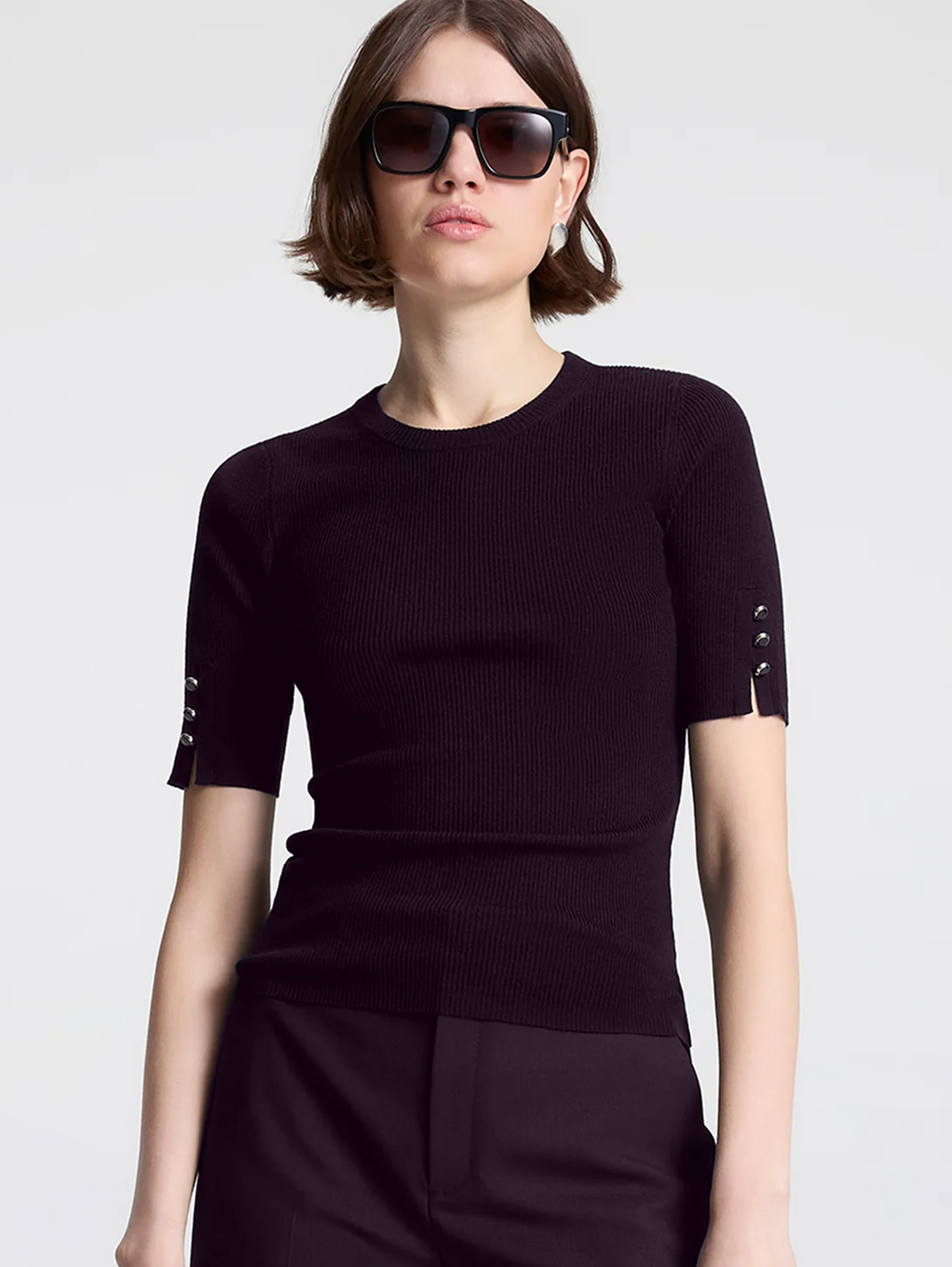 Josie Knit Merino Top in Deep Plum
