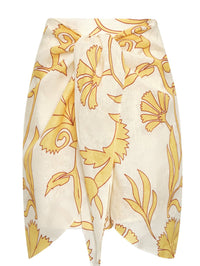 JUAN DE DIOS Bamboleiro Linen Short in YELLOW FLOWERS – Image 3