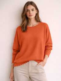 Mela Cashmere Sweater in Solid Clay by KUJTEN-CLAY-AMY Atelier