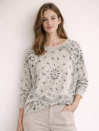 Mela Bandana Cashmere Sweater in Avoine
