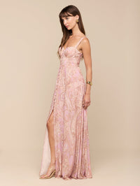 L'AGENCE ROSETTE MAXI DRESS IN TRADITIONAL PAISLEY - 3