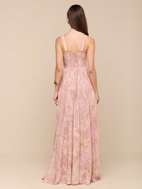 L'AGENCE ROSETTE MAXI DRESS IN TRADITIONAL PAISLEY - 5