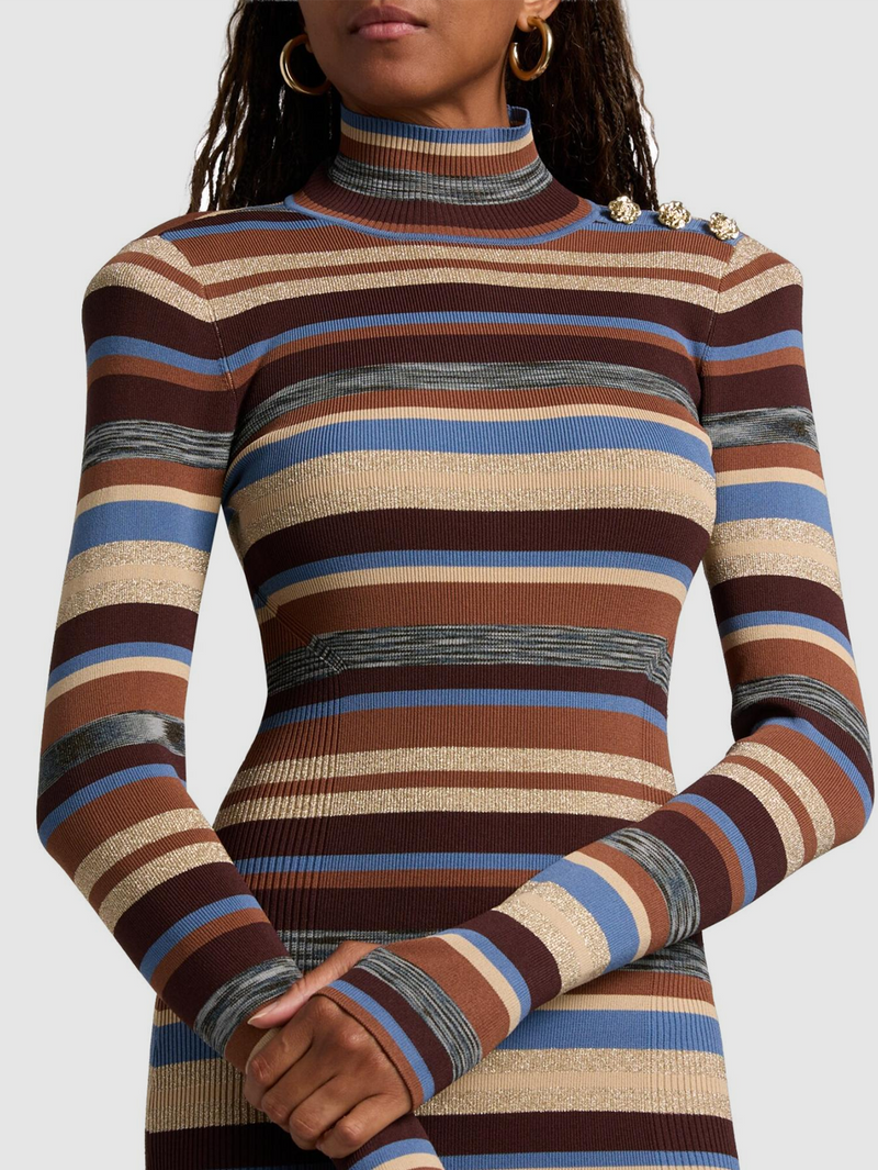 Larelle Turtleneck Striped Dress