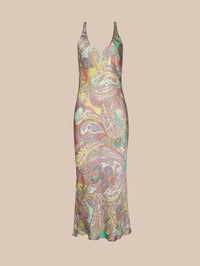L'AGENCE AKIYA TANK DRESS IN GREEN MULTI CLUSTER PAISLEY – Image 5