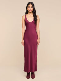 L'AGENCE Akiya Tank Dress in Merlot Red – Image 1