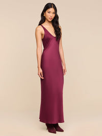 L'AGENCE Akiya Tank Dress in Merlot Red – Image 3