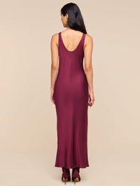 L'AGENCE Akiya Tank Dress in Merlot Red – Image 4