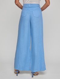 L'AGENCE Amara Linen Wide-Leg Pant in ALLURE BLUE – Image 2