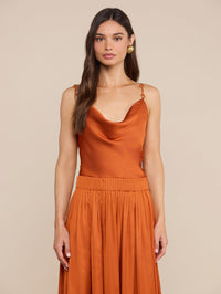 L'AGENCE CALISTA HORSEBIT TRIP COWL CAMI IN SIENNA in SIENNA – Image 1