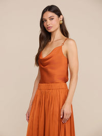 L'AGENCE CALISTA HORSEBIT TRIP COWL CAMI IN SIENNA in SIENNA – Image 2