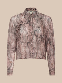 L'AGENCE COSETTE CROP HI LOW SHIRT IN WESTERN SNAKE – Image 5