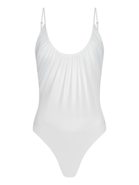 L'AGENCE Gelina Ruched Bodysuit in White – Image 6