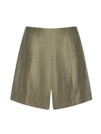 Hadleigh Linen-Blend Short in Grey Taupe by L'AGENCE - View 7