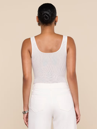 L'AGENCE Kalea Mesh Tank Bodysuit in White in WHITE – Image 2