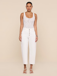L'AGENCE Kalea Mesh Tank Bodysuit in White in WHITE – Image 5