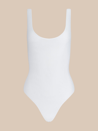 L'AGENCE Kalea Mesh Tank Bodysuit in White in WHITE – Image 7
