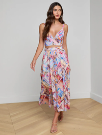 L'AGENCE Kaori Bralette Top in LIGHT PINK POSTCARD PRINT – Image 2