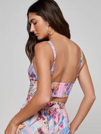 L'AGENCE Kaori Bralette Top in LIGHT PINK POSTCARD PRINT – Image 3