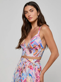 L'AGENCE Kaori Bralette Top in LIGHT PINK POSTCARD PRINT – Image 5