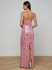 Karma Sequin Floral Maxi Dress by L'AGENCE - View 2