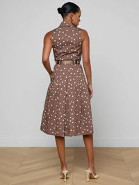 Kylo Shirt Dress in Cardamom Polka Dot by L'AGENCE - View 3