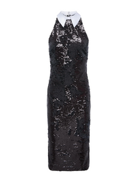 Lilith Sequin Collared Midi Dress by L'AGENCE - View 5