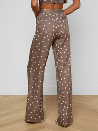 Livvy Straight-Leg Trouser in Cardamom Polka Dot by L'AGENCE - View 3