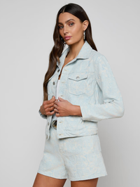L'AGENCE Maven Slim Jacquard Jacket in CLOUD DAMASK – Image 5