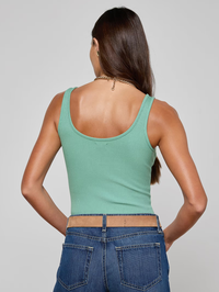 Nica Scoopneck Bodysuit in Malachite by L'AGENCE - View 2