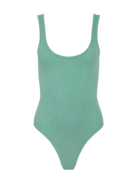 Nica Scoopneck Bodysuit in Malachite by L'AGENCE - View 6