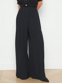 Nova Pleated Wide-Leg Pant by L'AGENCE-Black-AMY Atelier