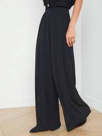 Nova Pleated Wide-Leg Pant by L'AGENCE - View 2